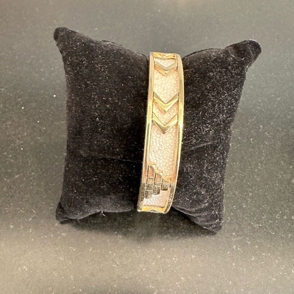 House of Harlow Gold and white Bangle Bracelet